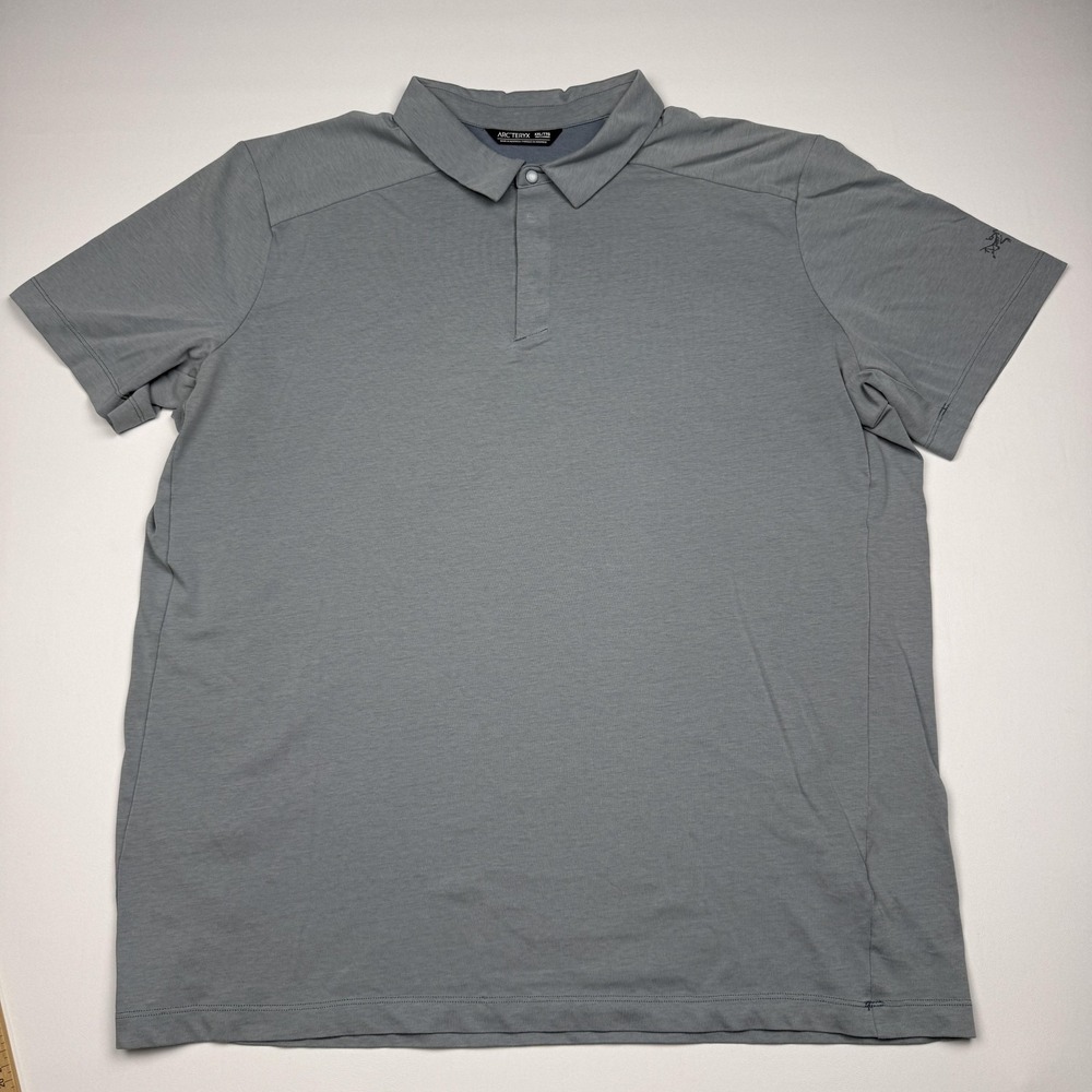 Arc'teryx Eris Polo Shirt Mens 2XL Gray Performance Hiking Stretch Outdoor Tech